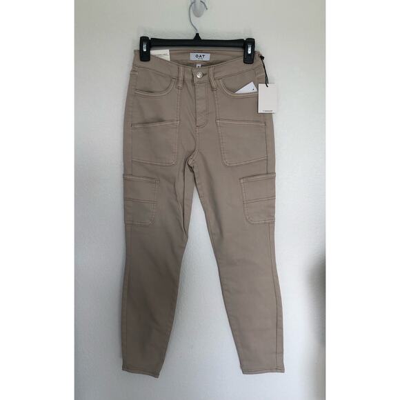 OAT Light Tan High Rise Utility Style Skinny Jean -26 - Picture 1 of 8